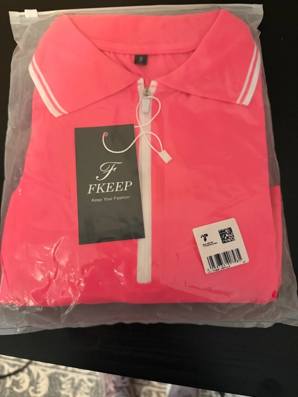 FKEEP Pink Zip Polo dress with matching bike shorts NWT women’s small - Picture 3 of 8